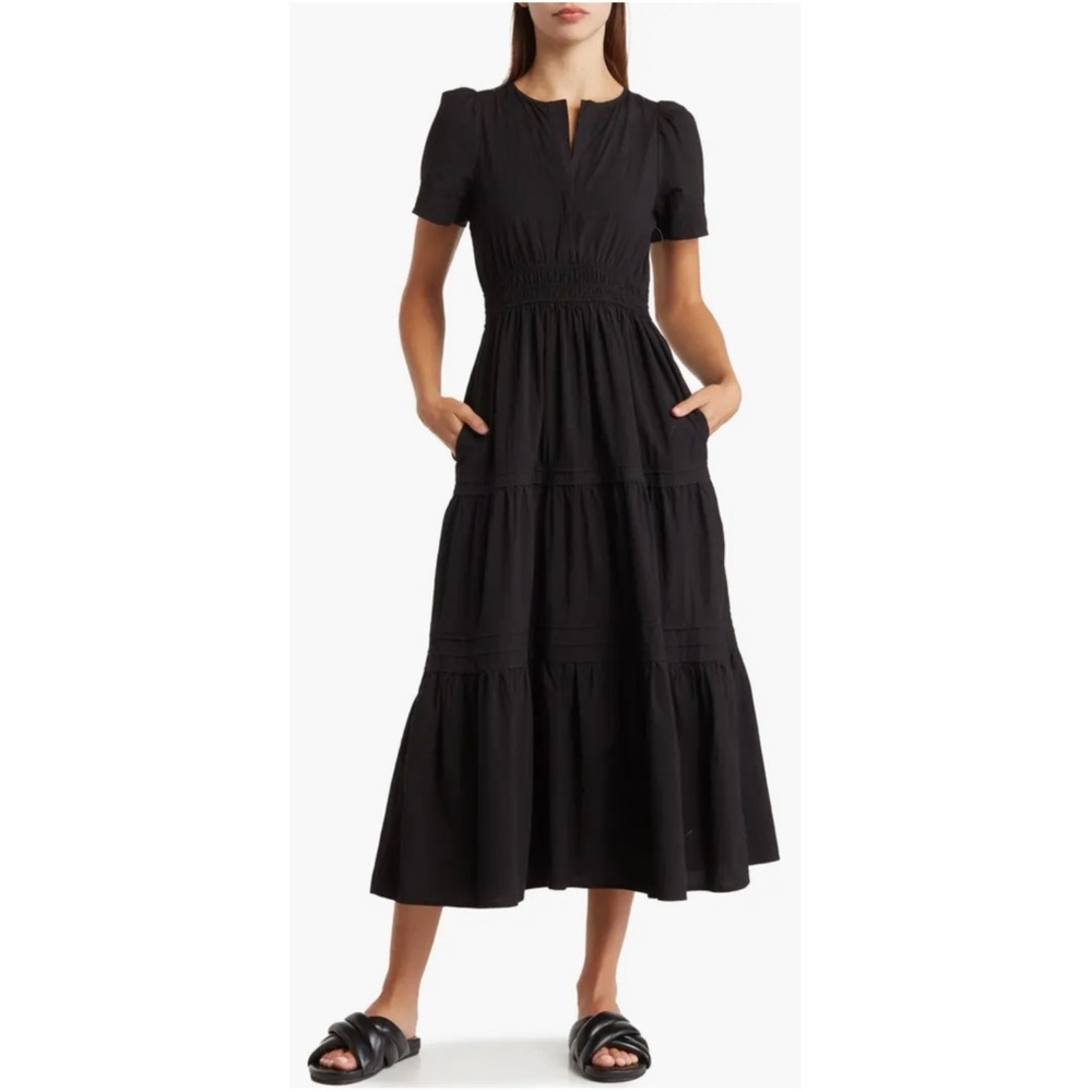 NEW WITH TAGS! Black Tiered Cotton Maxi Dress by Stitchdrop from Nordstrom